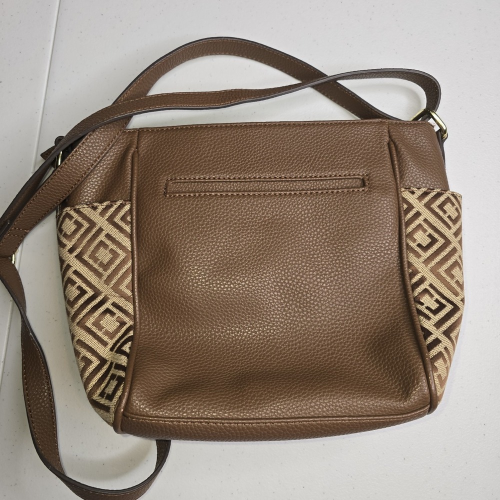 LIZ‎ CLAIBORNE Patchwork Brown Purse -1016 - Picture 4 of 9